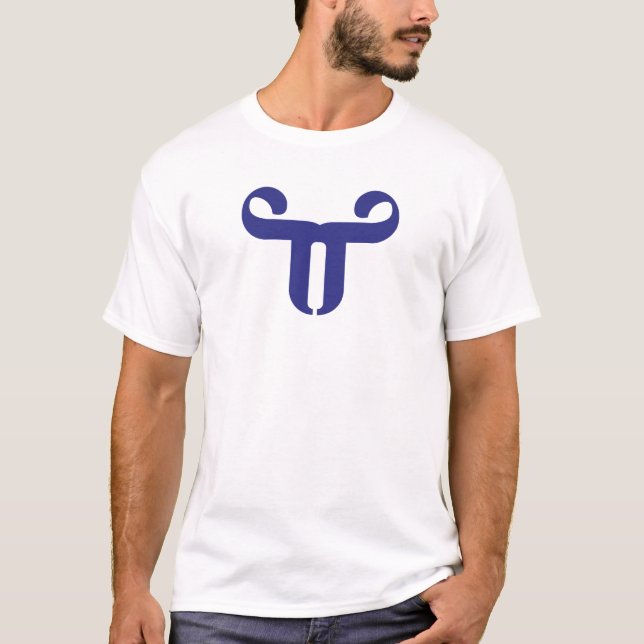 Abstract Blue Bul T Letter T-Shirt (Front)