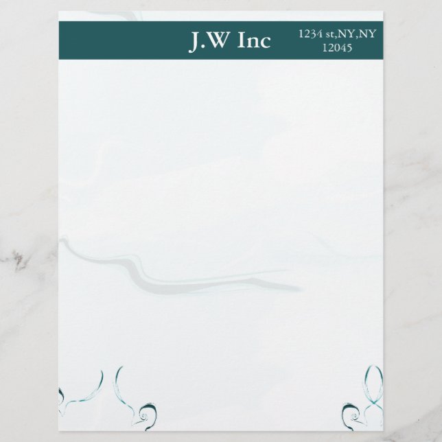 abstract blue Business Letterheads Custom Letterhead (Front)