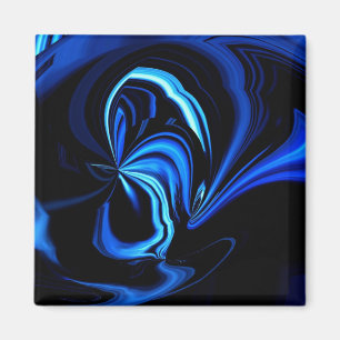 Abstract Blue Butterfly Magnet