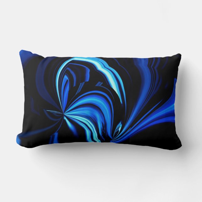 Abstract Blue Butterfly Throw Pillow (Front)