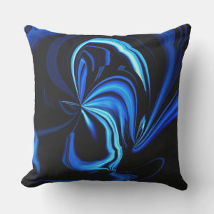 Abstract Blue Butterfly Throw Pillow