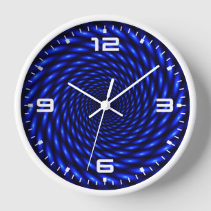 Abstract Blue Circle Design Clock