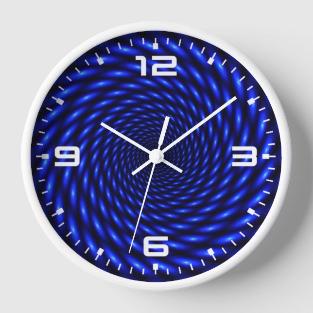 Abstract Blue Circle Design Clock (Front)