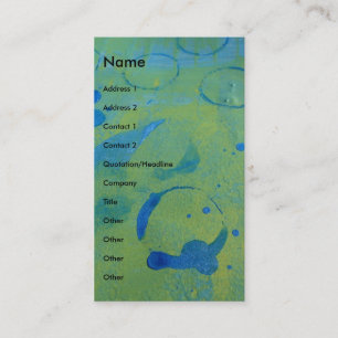 Abstract Blue Circles on Green Business Card