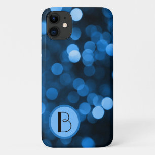Abstract Blue Circles with Initial Case-Mate iPhone Case
