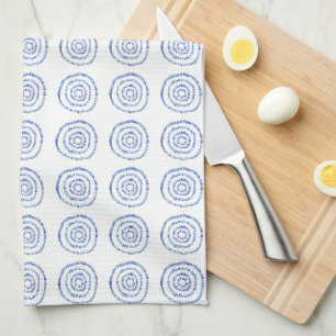 Abstract Blue Coastal Pattern Kitchen Towel