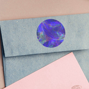 Abstract Blue Colourful Mists Classic Round Sticker