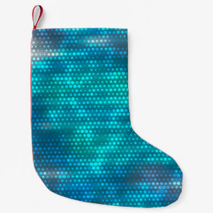 Abstract blue creative background small christmas stocking