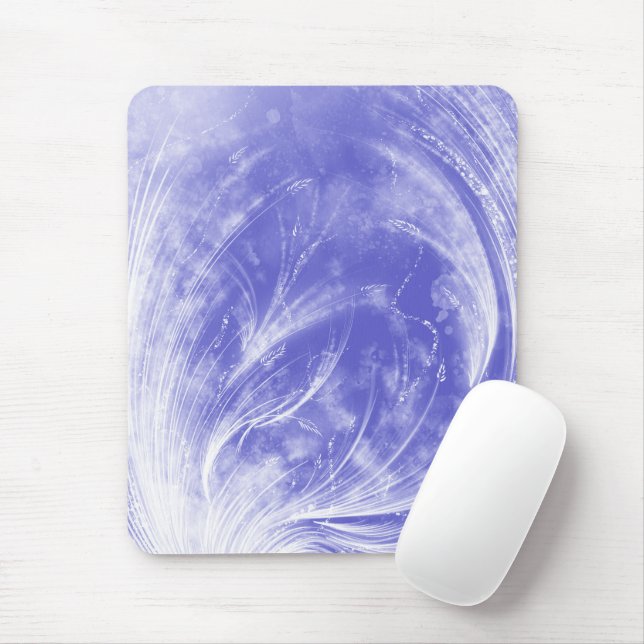 Abstract Blue Dandelions and fireflies  Mouse Pad (With Mouse)