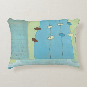 Abstract Blue Egg Parade Decorative Cushion