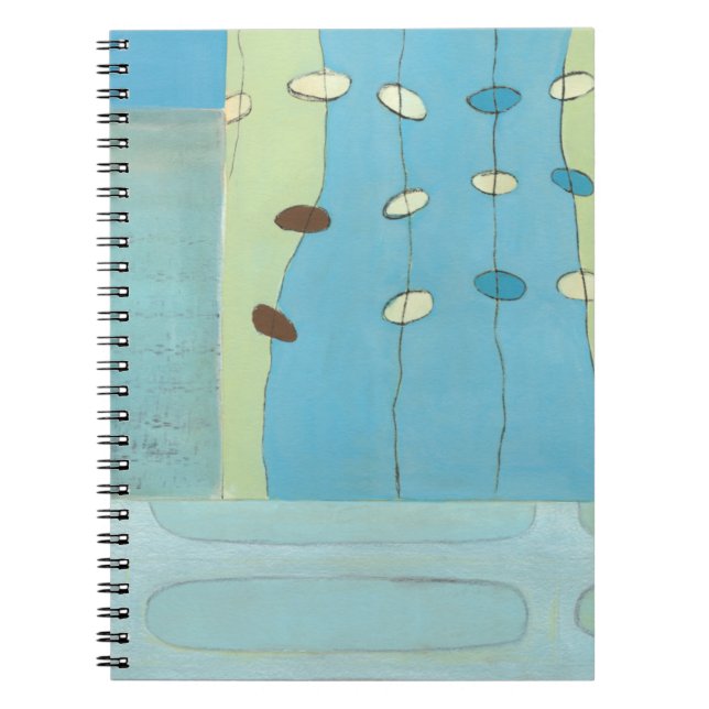 Abstract Blue Egg Parade Spiral Notebook (Front)