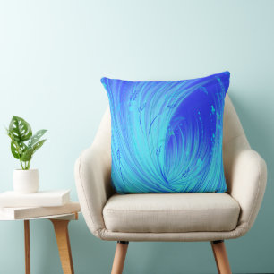 Abstract Blue Enchanted Garden Cushion
