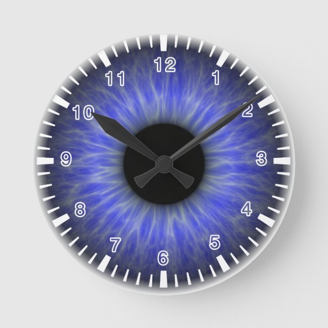 abstract blue eye round clock (Front)