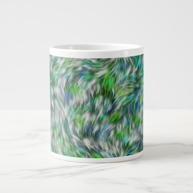 Abstract Blue Fabric Texture Background Large Coffee Mug (Front)