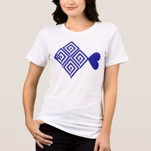 Abstract blue fish Tri-Blend shirt