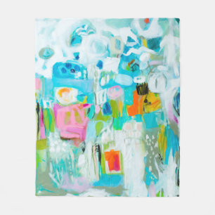 Abstract Blue Fleece Blanket