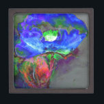 Abstract blue floral blue watercolor poppy jewellery box<br><div class="desc">A watercolor painting featuring an abstract blue poppy. Original work by H. Cooper.</div>
