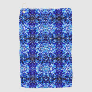 Abstract blue floral golf towel