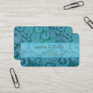 Abstract Blue Floral Pattern Business Card