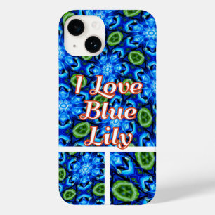 Abstract Blue Floral Pattern Case-Mate iPhone 14 Case
