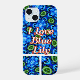 Abstract Blue Floral Pattern iPhone 15 Case