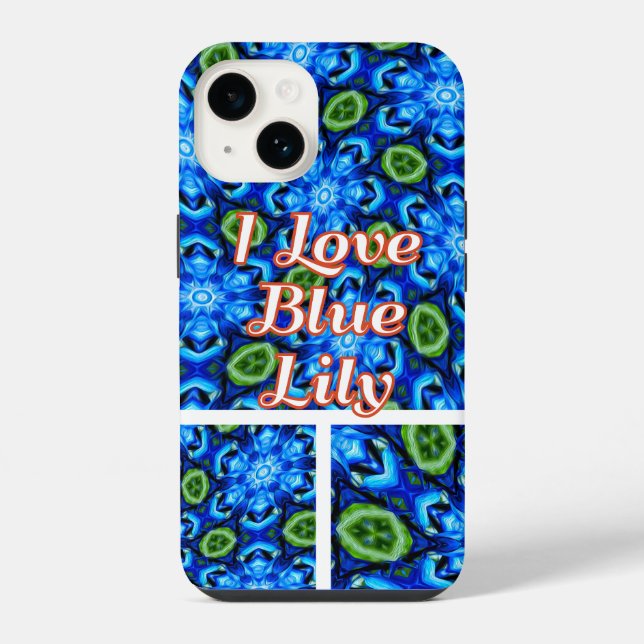 Abstract Blue Floral Pattern iPhone Case (Back)
