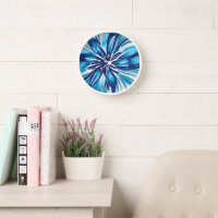 Abstract Blue Flower Art Deco