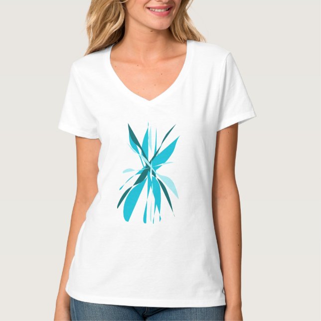 Abstract Blue flower T-Shirt (Front)