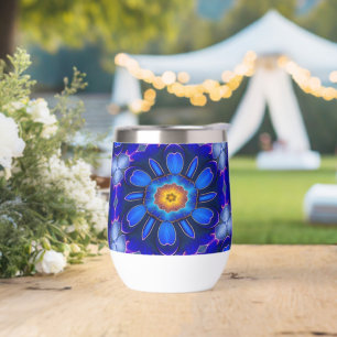 Abstract Blue Flowers Pattern