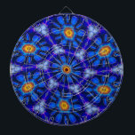 Abstract Blue Flowers Pattern Dartboard<br><div class="desc">The abstract flower painting of deep blue colour produced by ai is expressed in a wonderful pattern.</div>