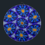 Abstract Blue Flowers Pattern Dartboard<br><div class="desc">The abstract flower painting of deep blue colour produced by ai is expressed in a wonderful pattern.</div>