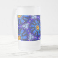 Abstract Blue Flowers Pattern