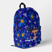 Abstract Blue Flowers Pattern