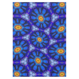 Abstract Blue Flowers Pattern Tablecloth