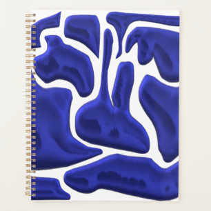 Abstract Blue Fluid Shapes – 3D Modern Art Planner