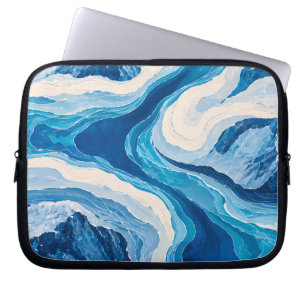 Abstract Blue Glacier Laptop Sleeves Aesthetic