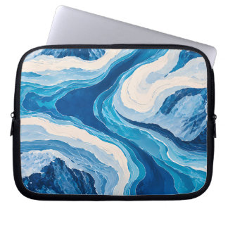 Abstract Blue Glacier Laptop Sleeves | Aesthetic