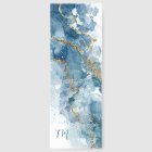Abstract Blue/Gold Glitter Alcohol Ink Monogram