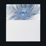 Abstract Blue Gray Watercolor Fractal Art Flower Notepad<br><div class="desc">Unique fantasy flower with shades of blue and gray,  abstract and elegant.
Design for your notepad and more.</div>