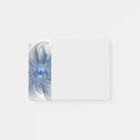 Abstract Blue Gray Watercolor Fractal Art Flower