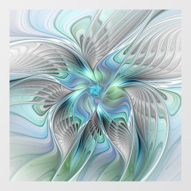 Abstract Blue Green Butterfly Fantasy Fractal Art (Sheet)