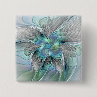 Abstract Blue Green Butterfly Fantasy Fractal Art