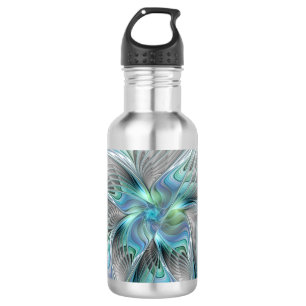 Abstract Blue Green Butterfly Fantasy Fractal Art 532 Ml Water Bottle