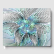 Abstract Blue Green Butterfly Fantasy Fractal Art
