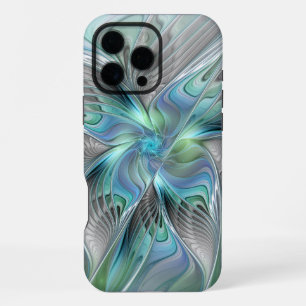 Abstract Blue Green Butterfly Fantasy Fractal Art iPhone 16 Pro Max Case