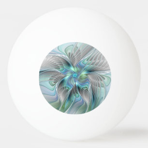 Abstract Blue Green Butterfly Fantasy Fractal Art Ping Pong Ball