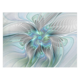 Abstract Blue Green Butterfly Fantasy Fractal Art Tablecloth