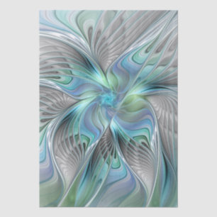 Abstract Blue Green Butterfly Fantasy Fractal Art Tissue Paper