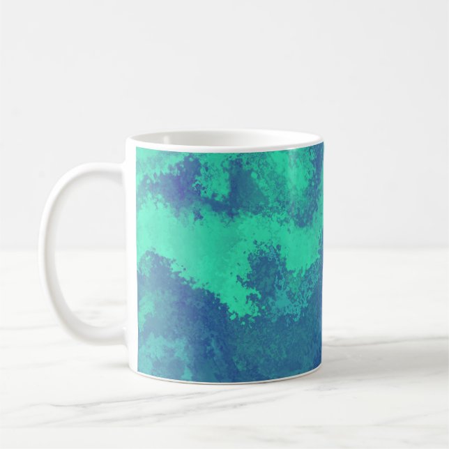 Abstract Blue Green Diffusion Coffee Mug (Left)