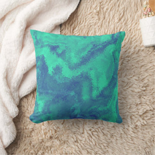 Abstract Blue Green Diffusion Cushion